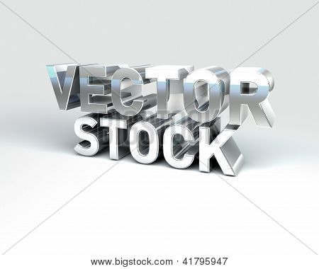 Stock Vector kovový Text