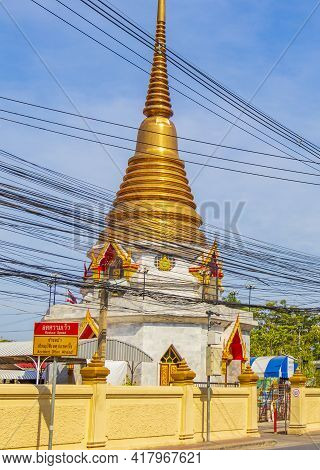 Colorful Wat Don Mueang Phra Arramluang Buddhist Temple Bangkok Thailand.