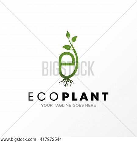 Letter E Logo Vector Stock.
Plant Abstract Design Concept. Can Be Used As A Symbol Related To Initia