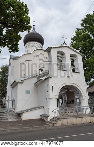 The Church Of St. George From Vzvoz, A Monument Of History And Culture, The City Of Pskov, Russia