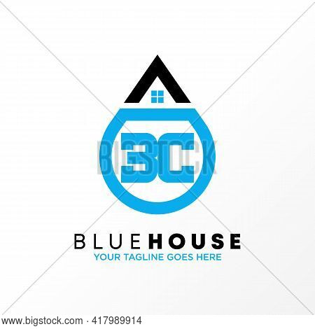 Letter Bc Logo Vector Stock. Roof House Abstract Design Concept. Water Illustration Image. Can Be Us