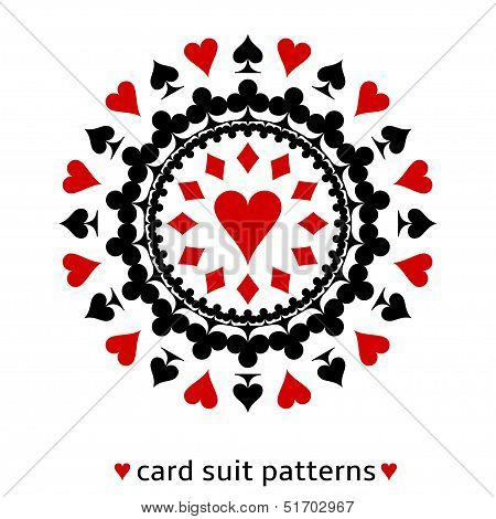 Heart card suit snowflake