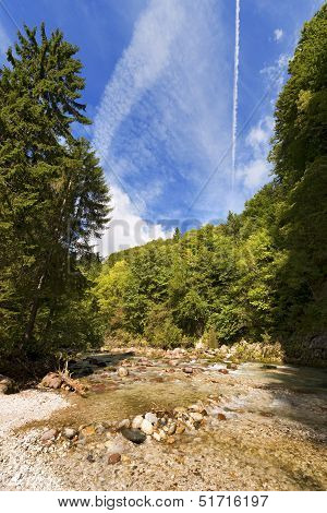 Slizza (gailitz) River Canyon In Tarvisio Italy