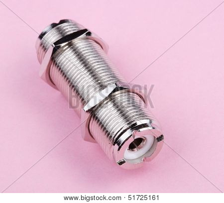 Radio Connector On Pink Background