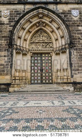 Neo-gothic Portal,church Peter&paul Prague
