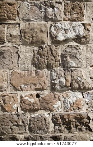 Vertical backdrop of weathered brick