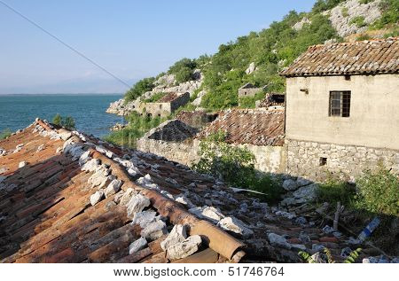 abandoned fishing village of Pristan on the shore of Skadar Lake near Virpazar, Montenegro 
