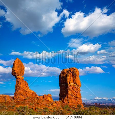 Arches National Park Balanced Rock in Moab Utah USA