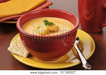 Lobster Bisque With Croutons