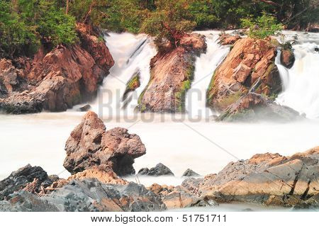Waterfall and the Red stone