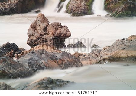 Waterfall and the Red stone