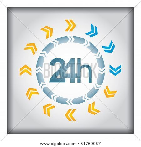 24H Icon With Arrows