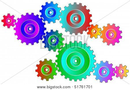 Colorful Gear Wheels