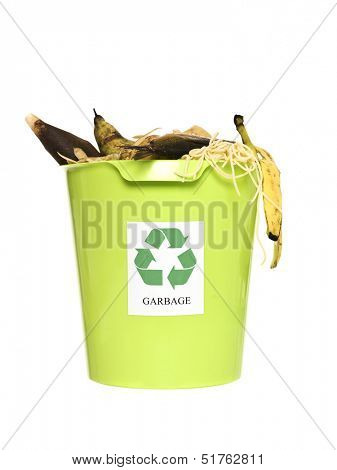 Recycling bin with ort isolated on white background