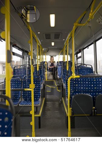 Lonely woman n the bus