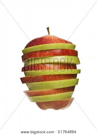 Red and Green apple isolated on white background