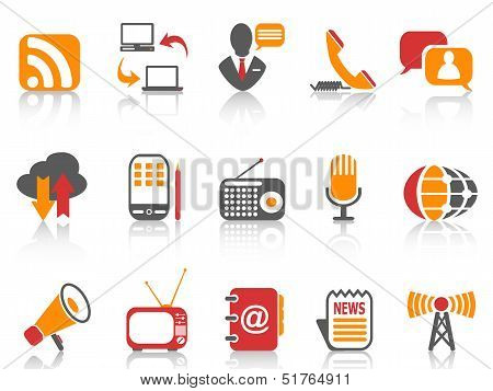 Simple Color Communication Icons Set