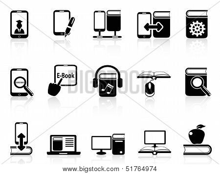 Digital Books And E-books Icons