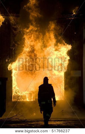 Apartment building on Fire at Night time