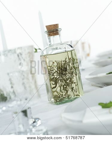 Bottle of Aquavite on a table