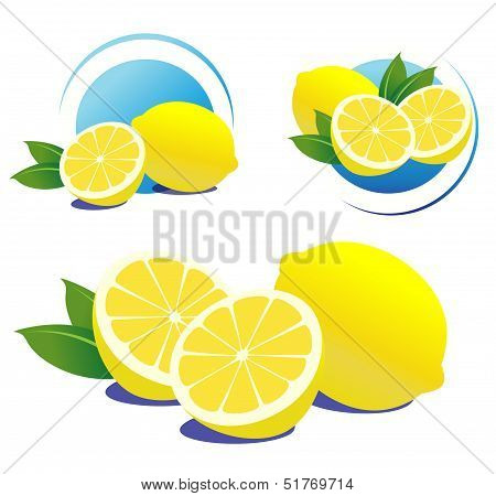lemons on a white background