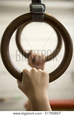 Human hanging in Gymnastic Rings