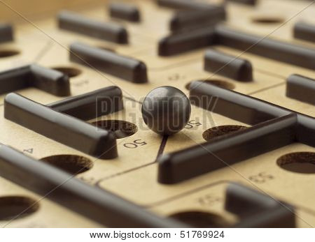 Close up of a Labyrinth Game
