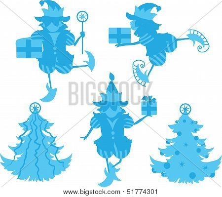 Elves Silhouettes