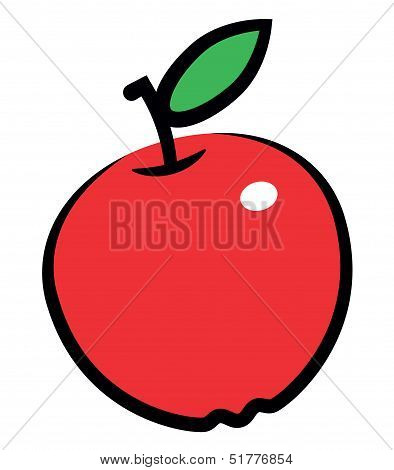 Red apple. Vector illustration.
