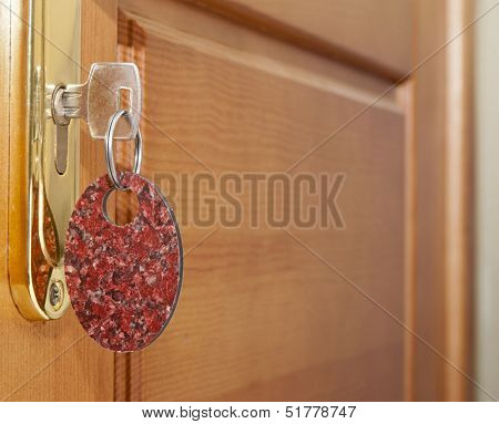 Key in door lock 