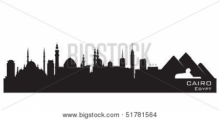 Cairo Egypt Skyline Detailed Vector Silhouette