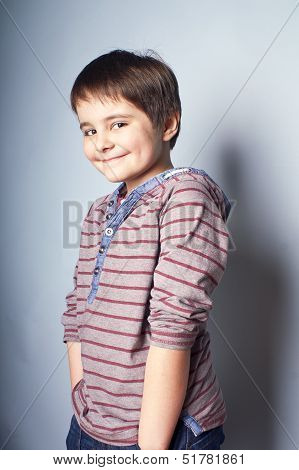 Cute Boy With Hands In The Pockets