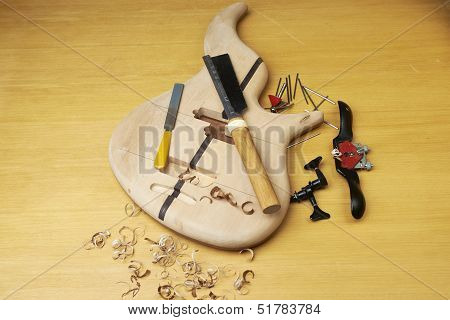 Bass Guitar Under Construction