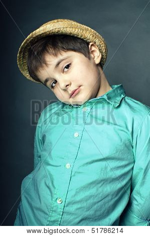 Young Cute Boy In Hat