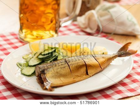 mackerel with potatoes and beer