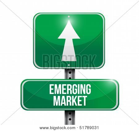 Emerging Market Road Sign Illustration Design
