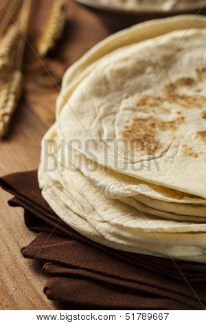 Stack Of Homemade Flour Tortillas