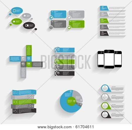 Collection of Infographic Templates for Business Vector Illustra