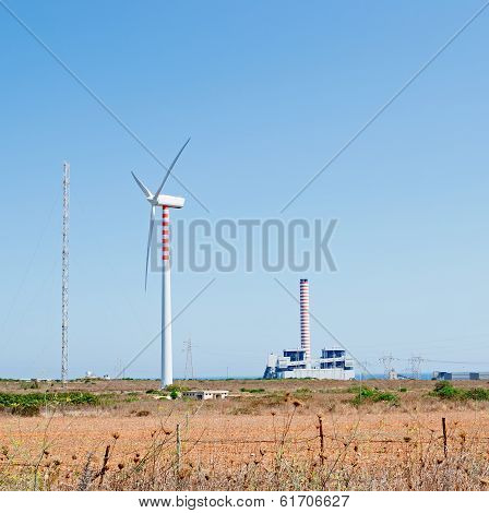 Blades, Pylon And Smokestack