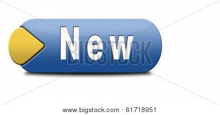 New button or icon latest and newest brand of product availabel now