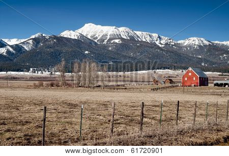 Red Barn Endures Mountain Winter Wallowa Whitman National Forest