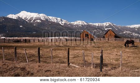 Old Horse Barn Endures Mountain Winter Wallowa Whitman National Forest