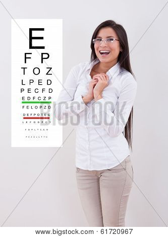 Jubilant Lady With New Glasses
