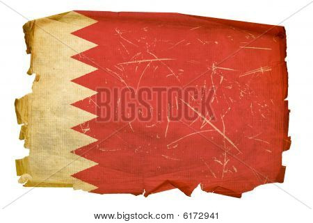 Bahraini bandiera vecchia, isolato su sfondo bianco