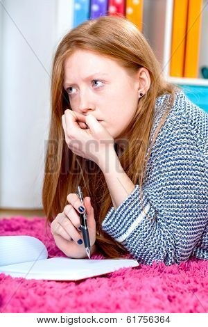 Girl Doing Homework
