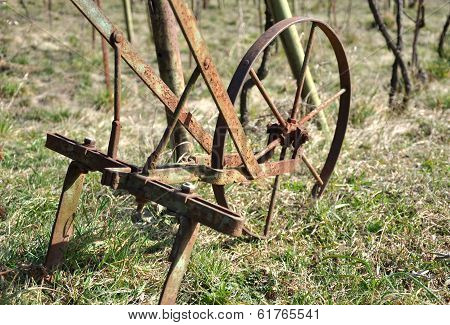 old metal plow