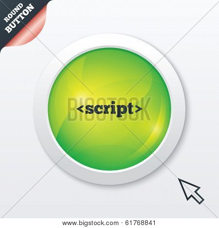 Script sign icon. Javascript code symbol.