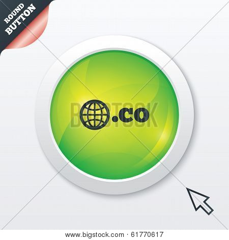 Domain CO sign icon. Top-level internet domain