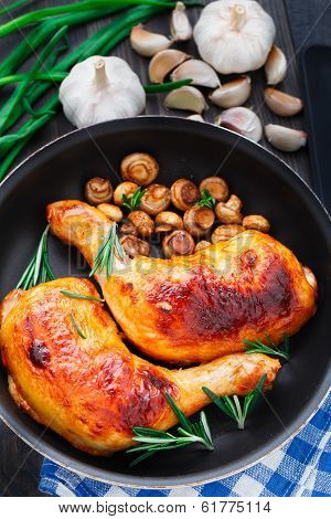 Roasted chicken legs