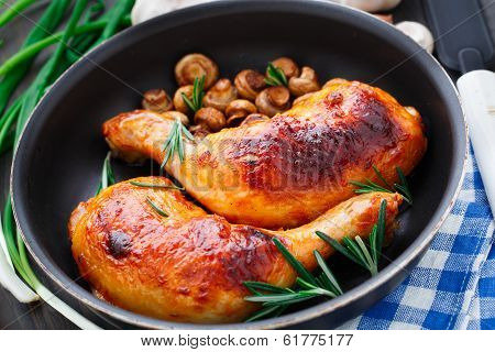 Roasted chicken legs